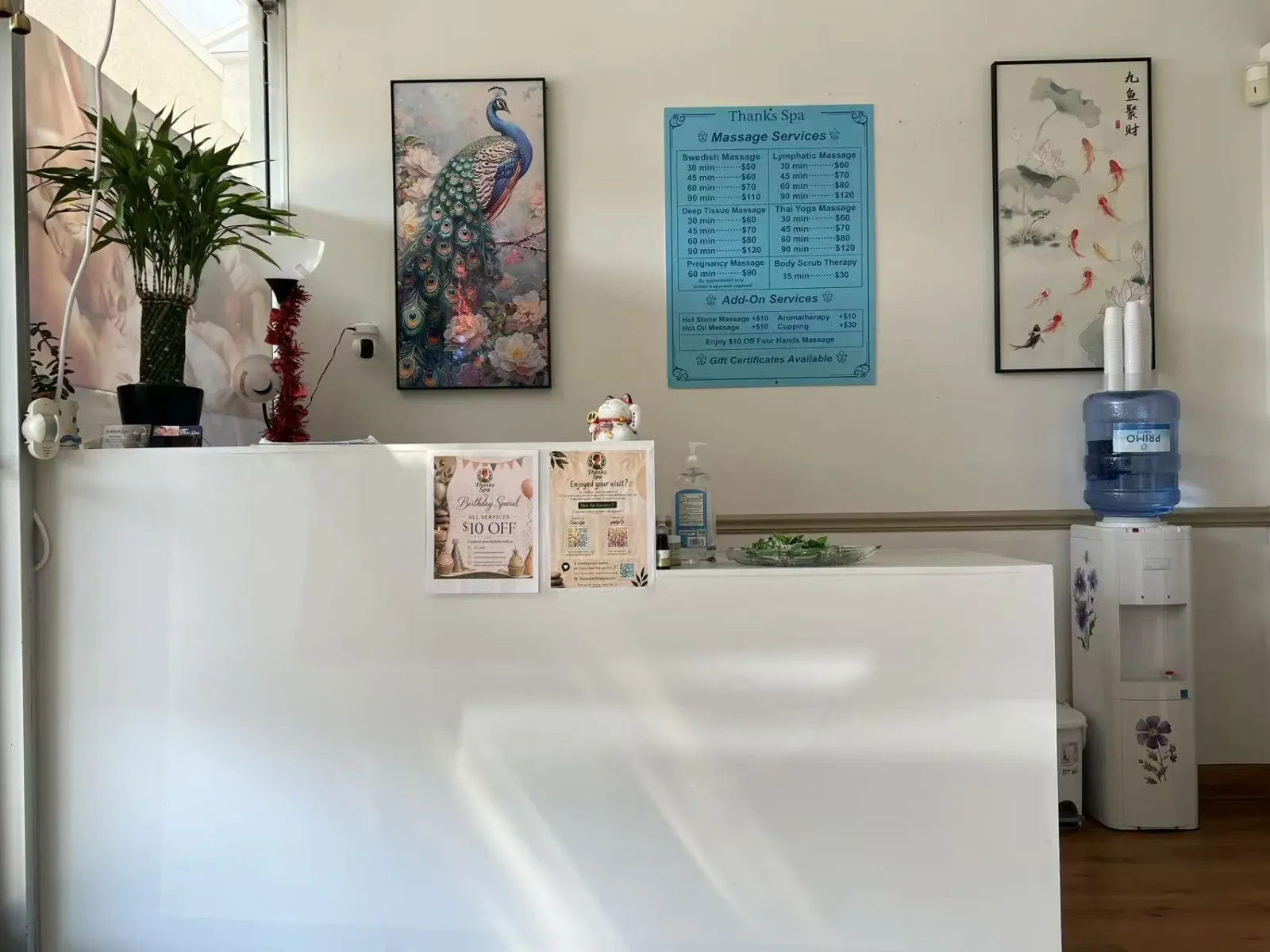 Thanks Spa reception counter
