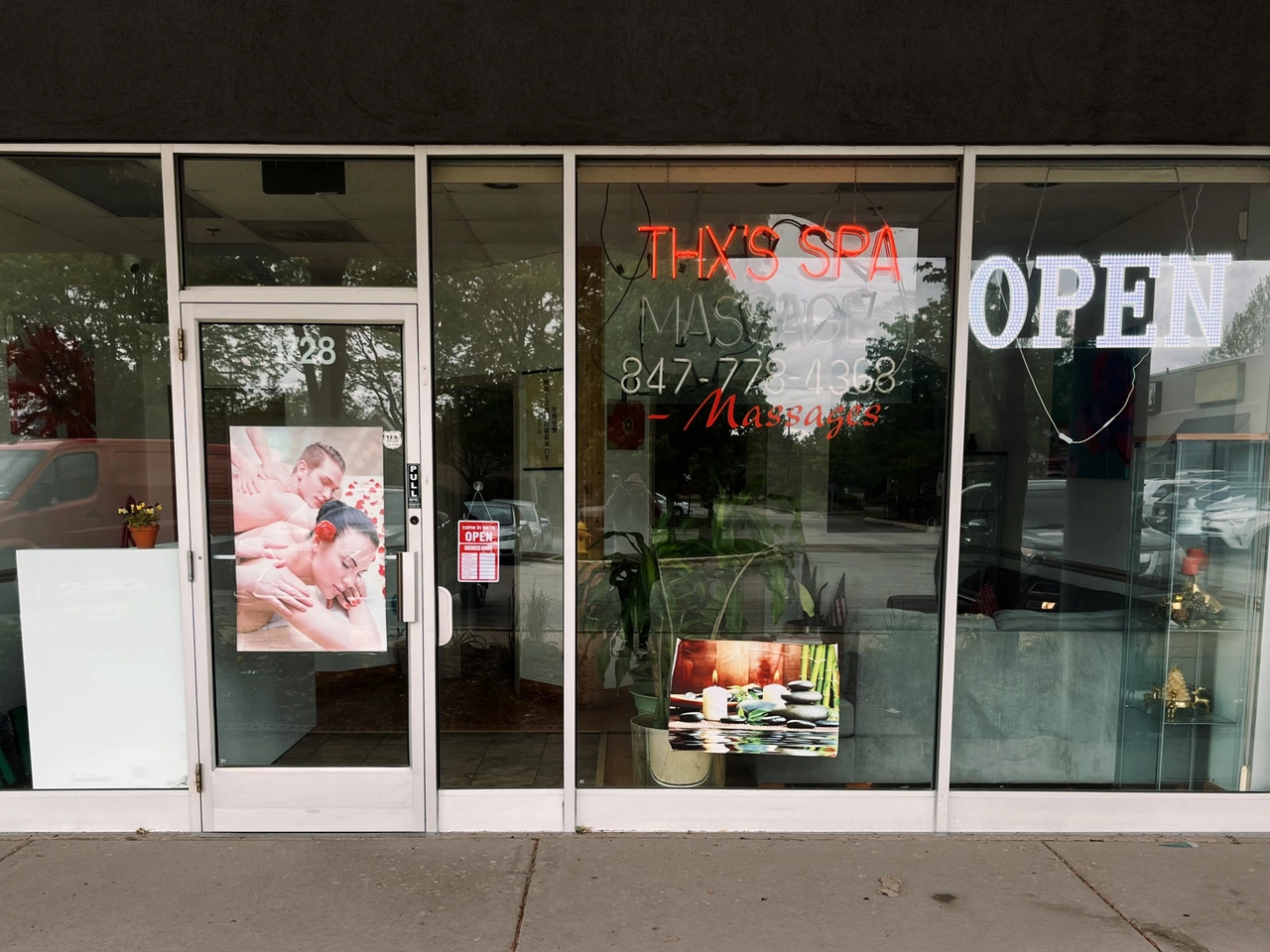 Thanks Spa storefront and entrance