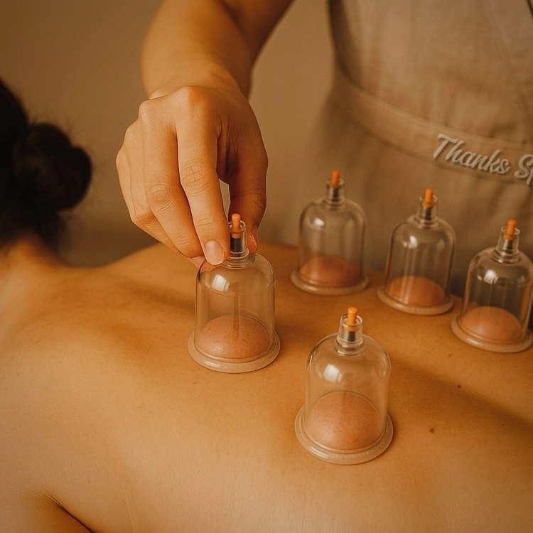 Vacuum cupping session for detox and muscle relief